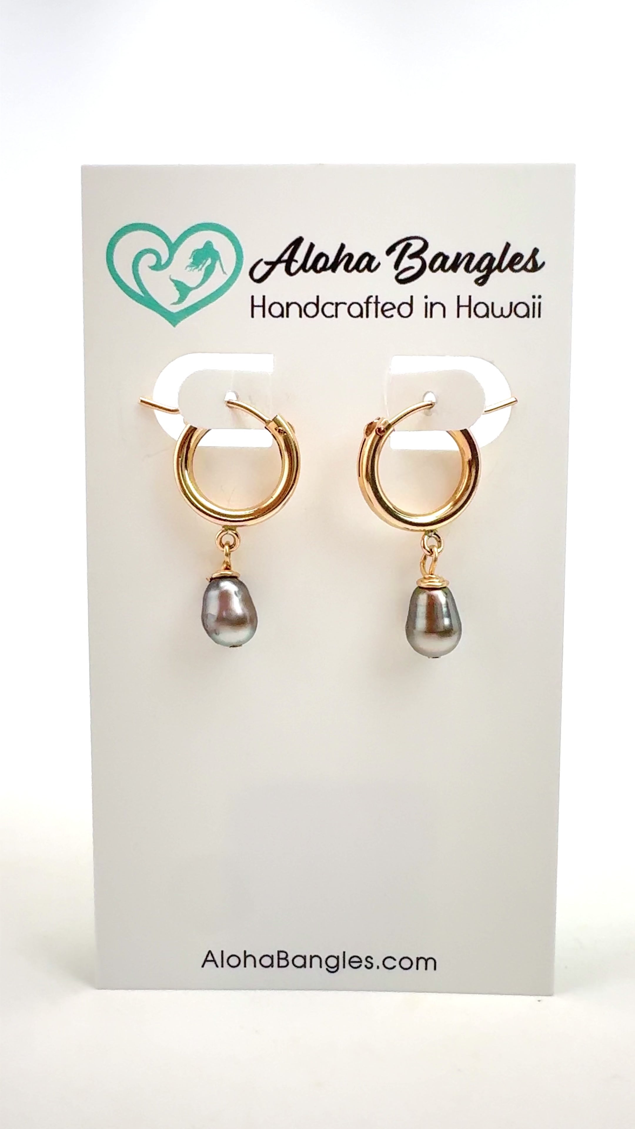 Tahitian Keshi Huggie Hoop Earrings #2