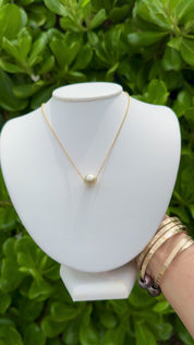 Rare Golden Rikitea Tahitian Pearl Floater Necklace