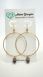 Tahitian Keshi Hoop Earrings
