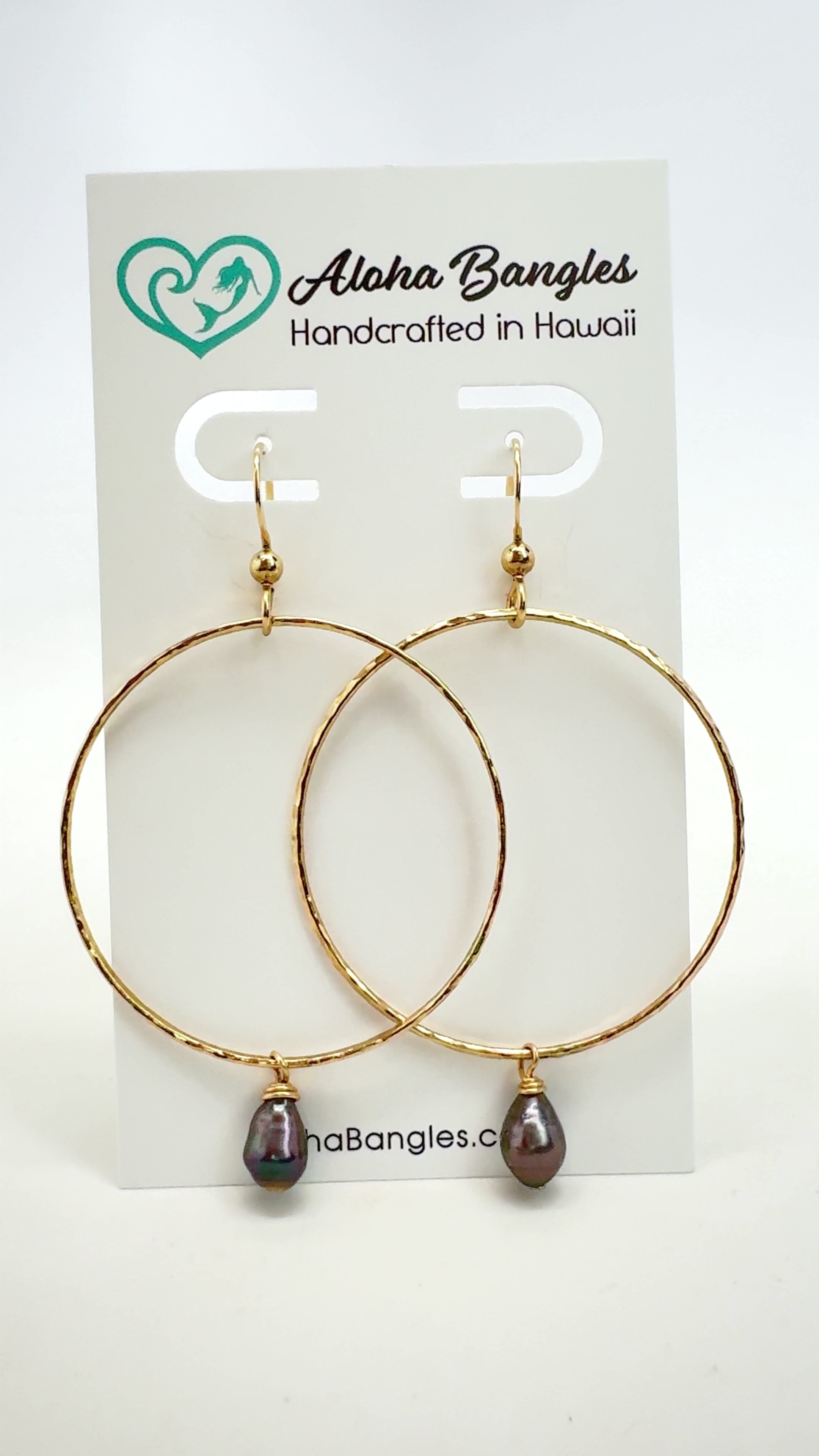 Tahitian Keshi Hoop Earrings