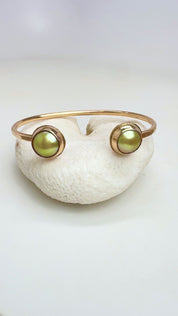 Tropical Gangster - Golden South Sea Bezeled Cuff Bracelet