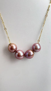 Pink Edison Pearl Floater Necklace