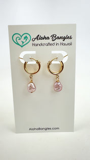 Pink Edison Keshi Huggie Hoop Earrings