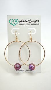 Pink Edison Hoop Earrings