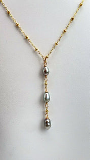 Tahitian Keshi Waterfall Necklace