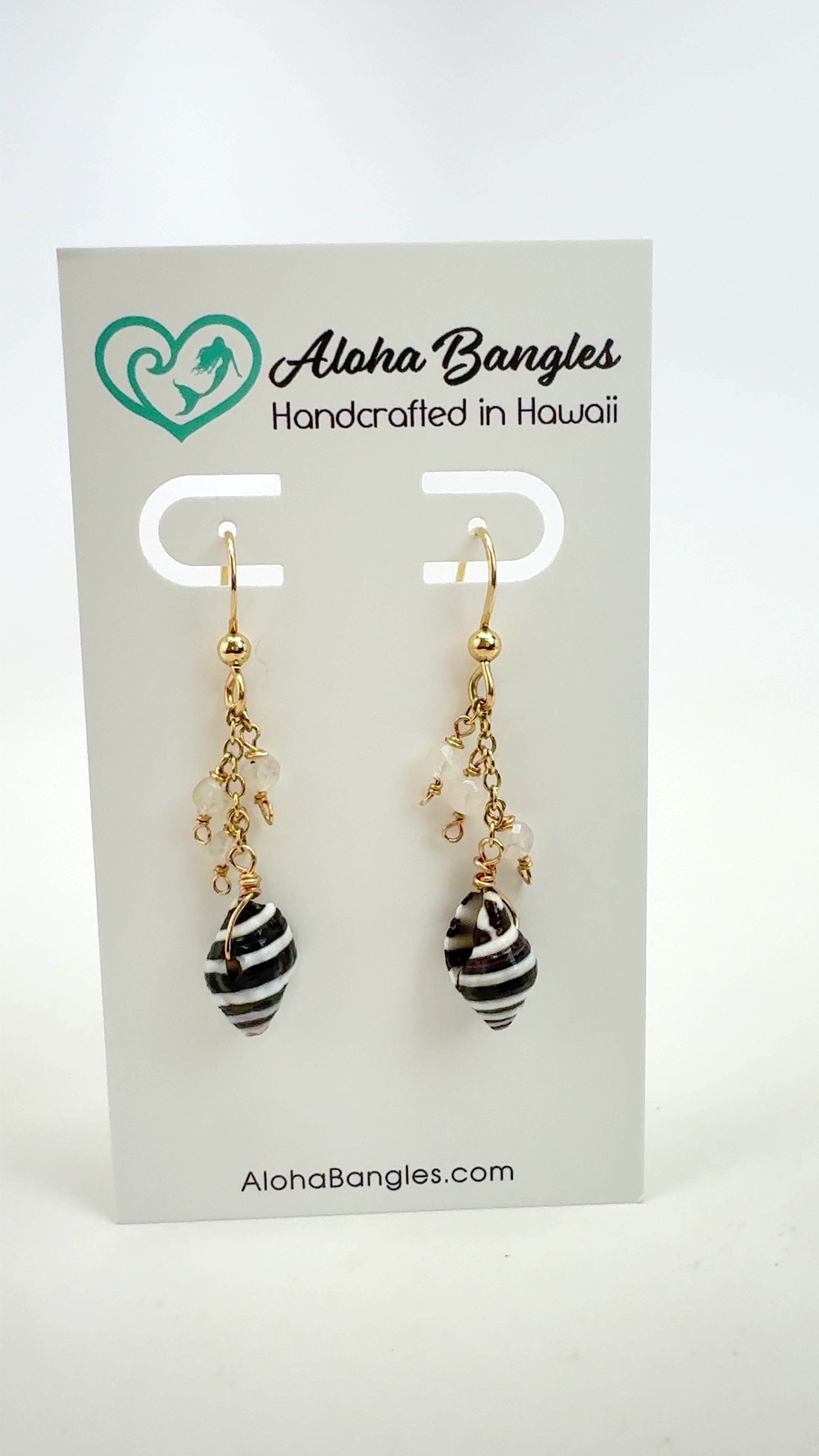 Pyrene Shell & Moonstone Earrings